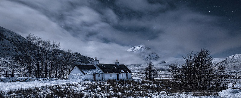 Black Rock Cottage by moonlight Scott Wilson